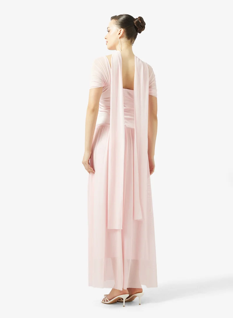 Ginger Off Shoulder Corset Bodice Tulle Dress